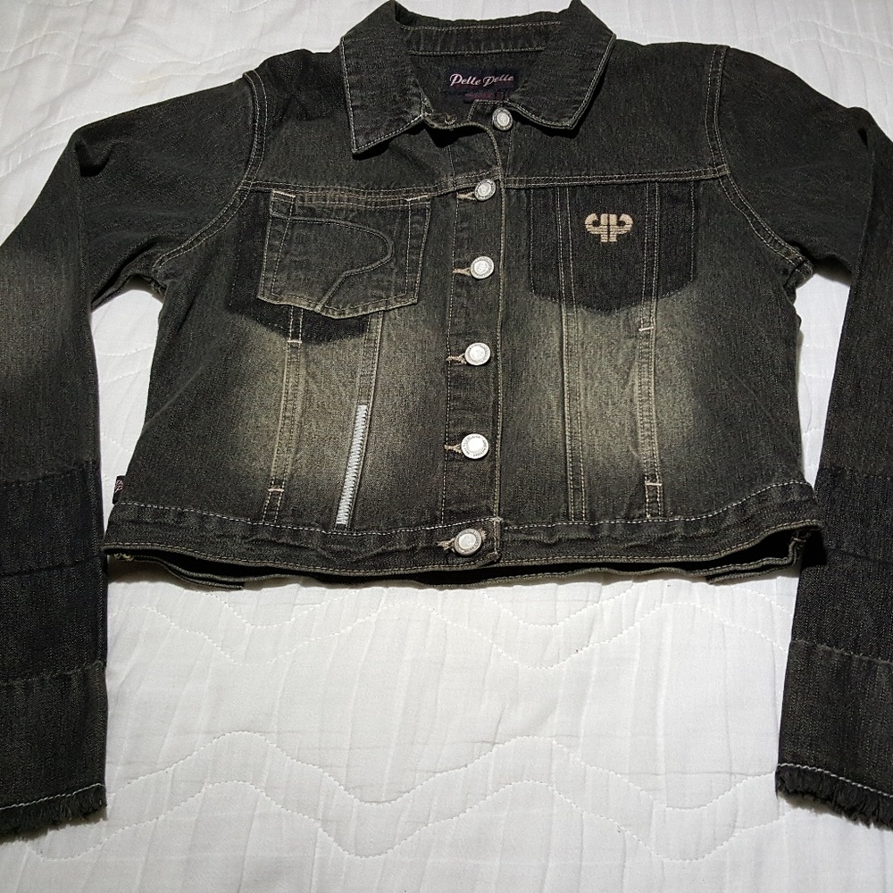 Pelle Pelle Blackwash Denim Jacket Size Small NWOT